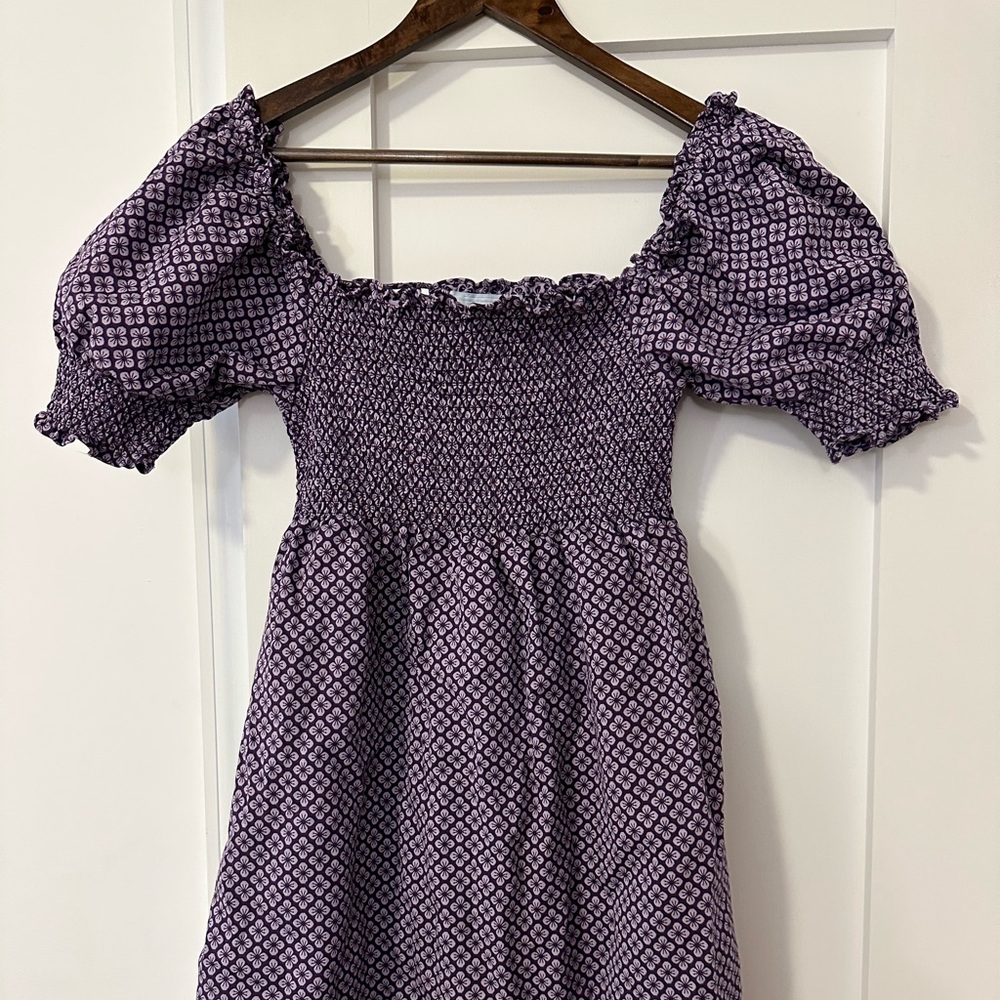 Hill House Nap Dress - Athena Size Small, Purple Jaquard